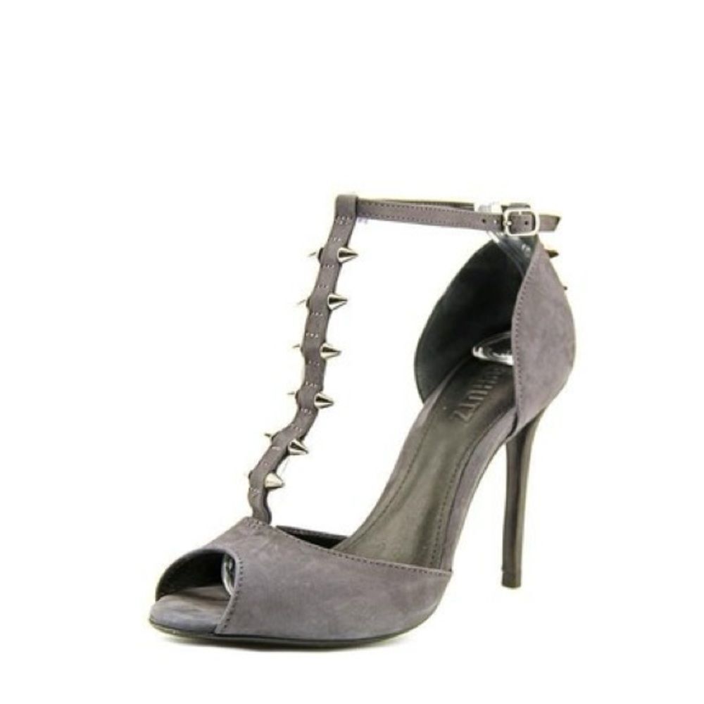 Schutz Women's Benten Studded Dress Pump Gray Sz 8.5